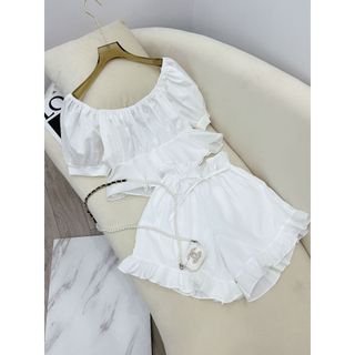 Sét bộ trễ vai bèo chun mặc 2 kiểu