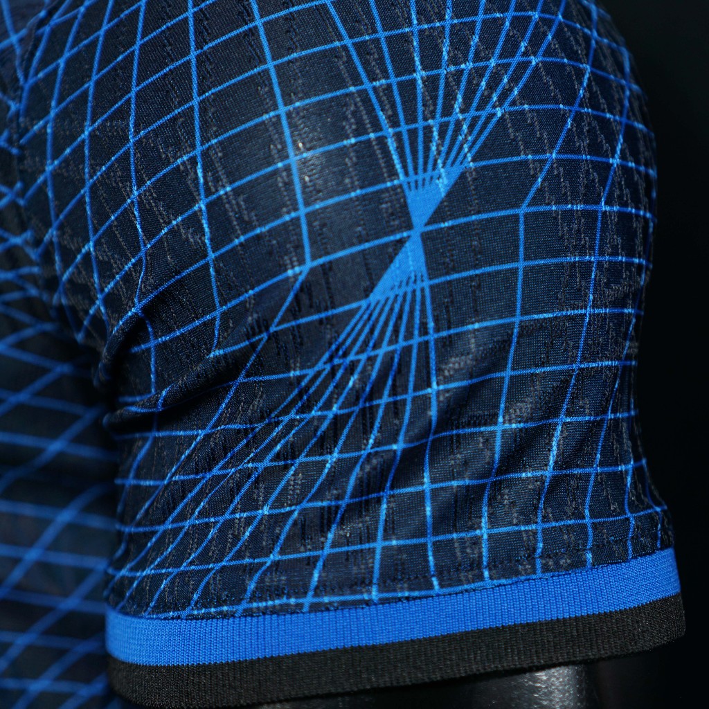 Player Chelsea Leaguestore - áo đá bóng sân khách 23-24 màu xanh hoạ tiết vải dệt Dryfitadv form âu