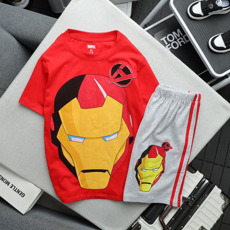 Đồ bộ bé trai nhí tay ngắn, thun cotton