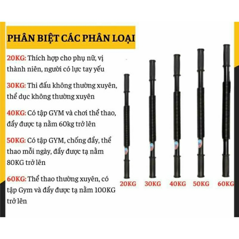 Thanh tập lò xo tập cơ tay 30kg
