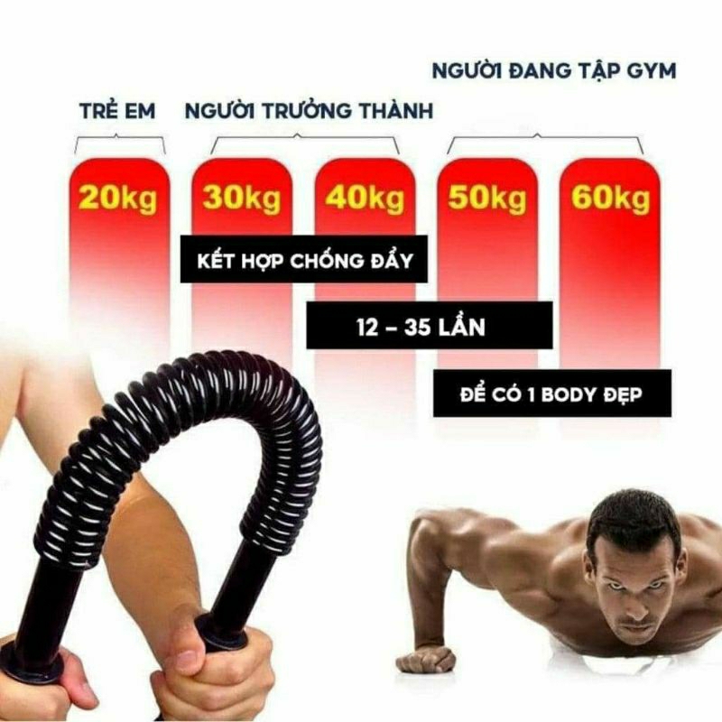 Thanh tập lò xo tập cơ tay 30kg