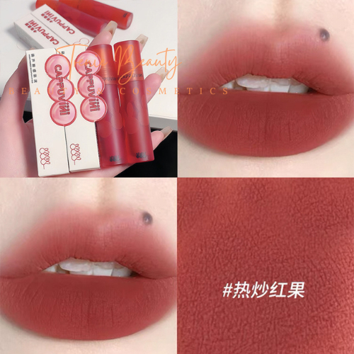 Son kem lì thỏ đỏ CAPPUVINI Gourd Powder Sensation Lip Mud nội địa
