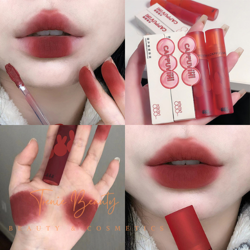 Son kem lì thỏ đỏ CAPPUVINI Gourd Powder Sensation Lip Mud nội địa