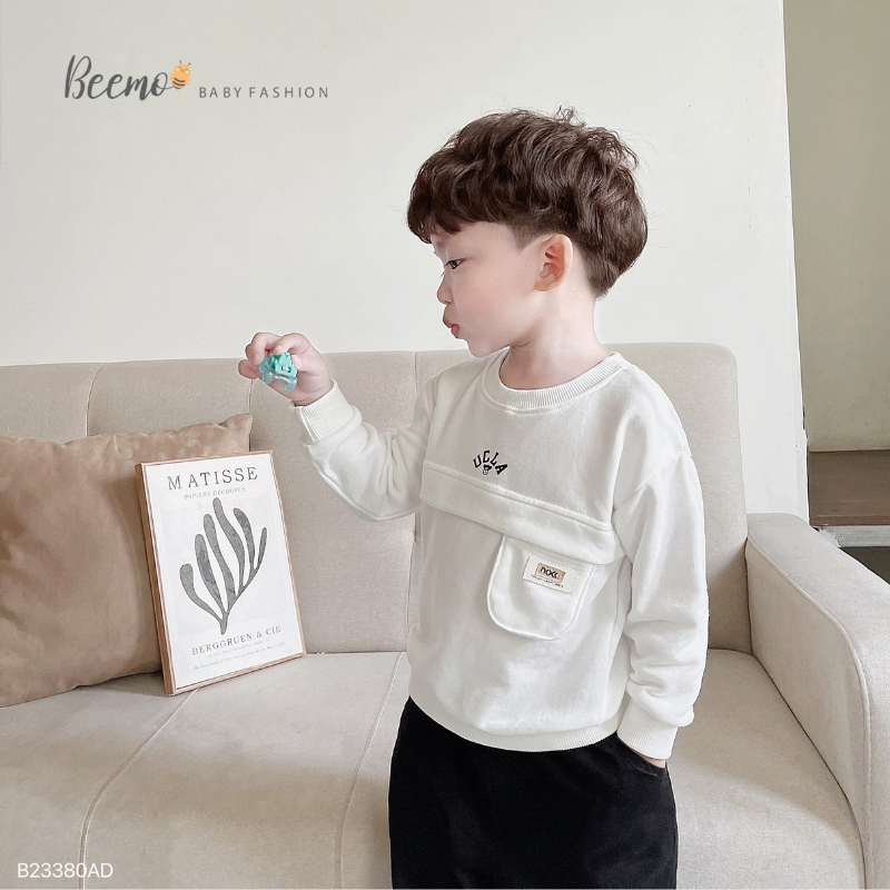Áo sweater cho bé BEEMO A056 áo dài tay cho bé chất kiệu nỉ da cá mềm - PAPALEMON