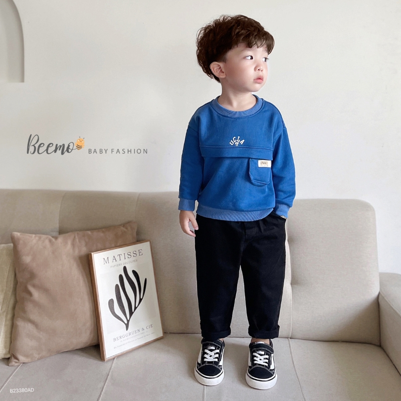 Áo sweater cho bé BEEMO A056 áo dài tay cho bé chất kiệu nỉ da cá mềm - PAPALEMON