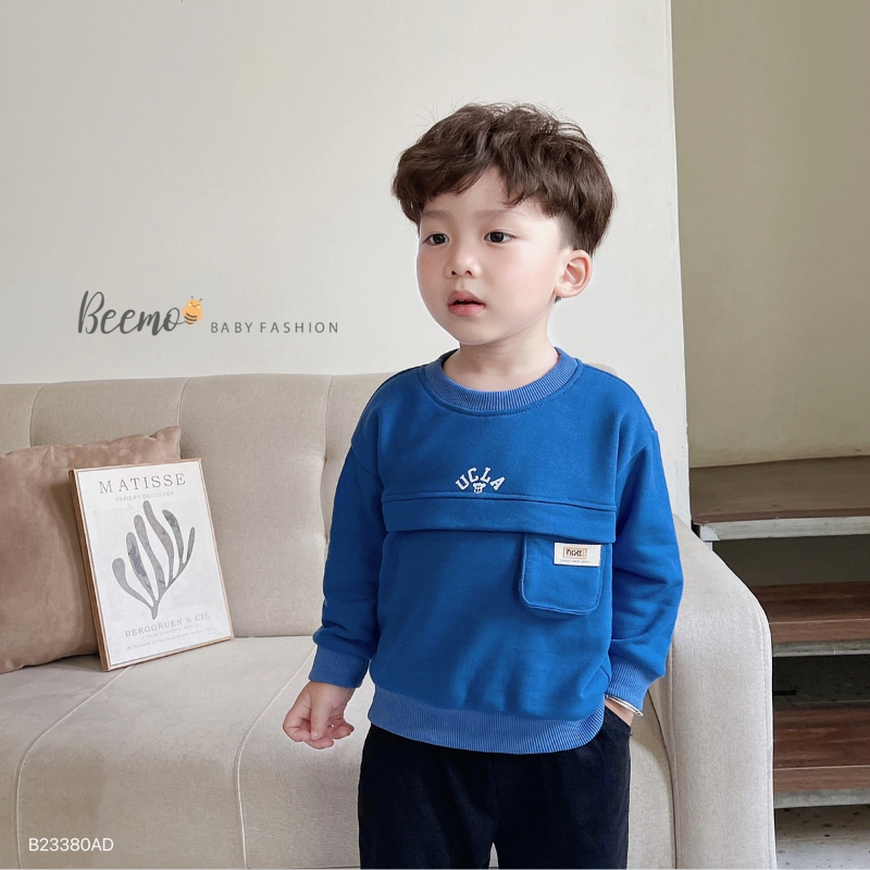 Áo sweater cho bé BEEMO A056 áo dài tay cho bé chất kiệu nỉ da cá mềm - PAPALEMON