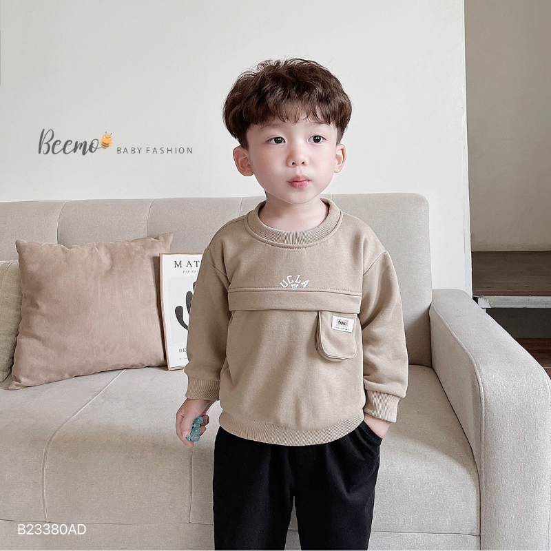 Áo sweater cho bé BEEMO A056 áo dài tay cho bé chất kiệu nỉ da cá mềm - PAPALEMON