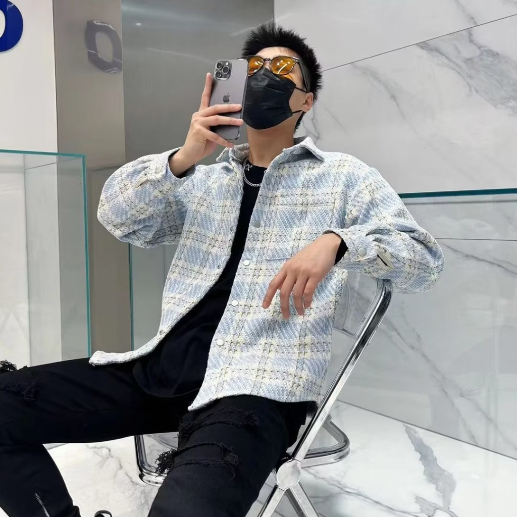 Áo Khoác Dạ Cổ Bẻ Sơ Mi, Áo Khoác Dạ Nam Nữ Hàng Quảng Châu Thu Đông 2023