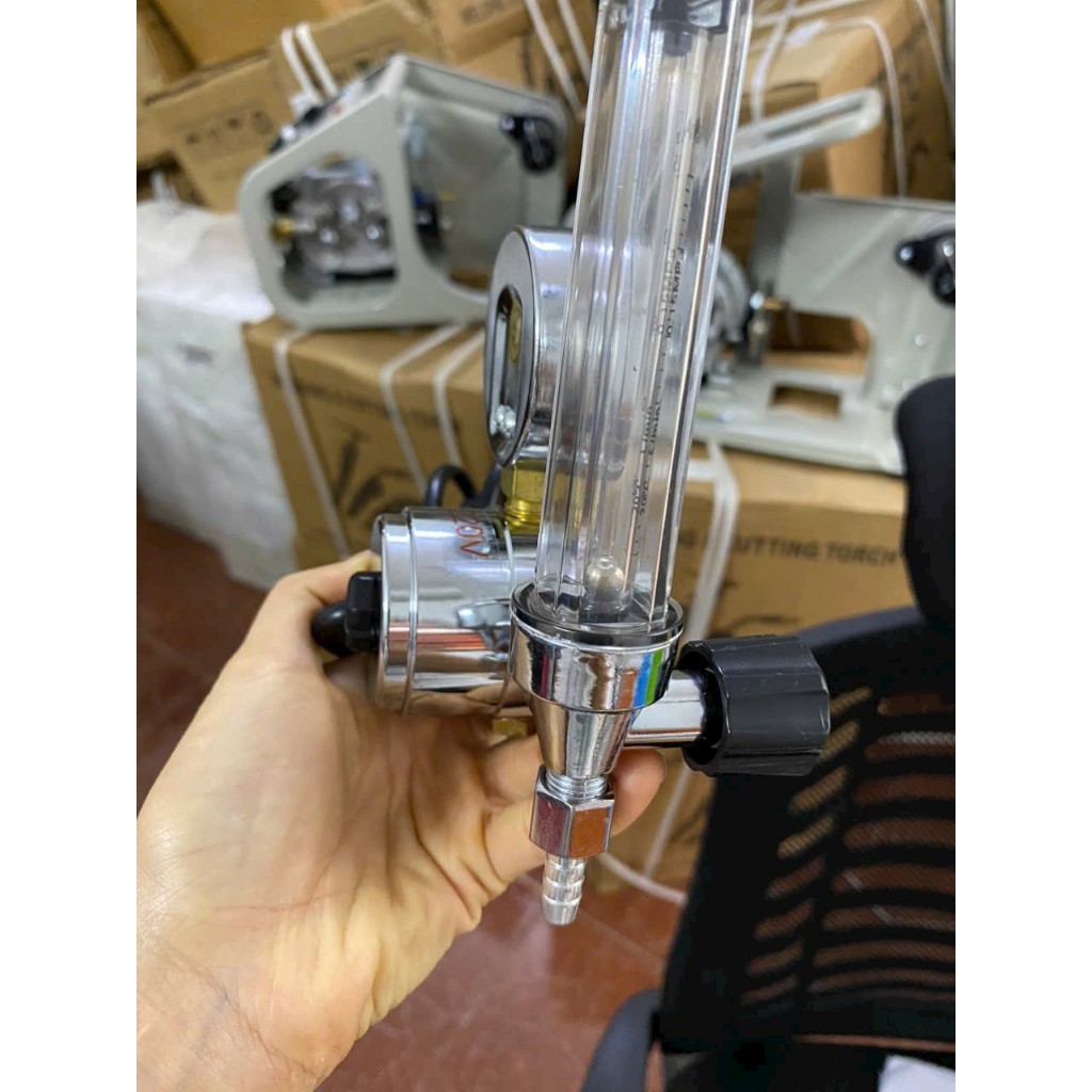 Đồng hồ CO2 có sấy 220V/36V, đồng hồ khí co2 dùng cho máy hàn mig, đồng hồ khí giảm áp có tinh chỉnh