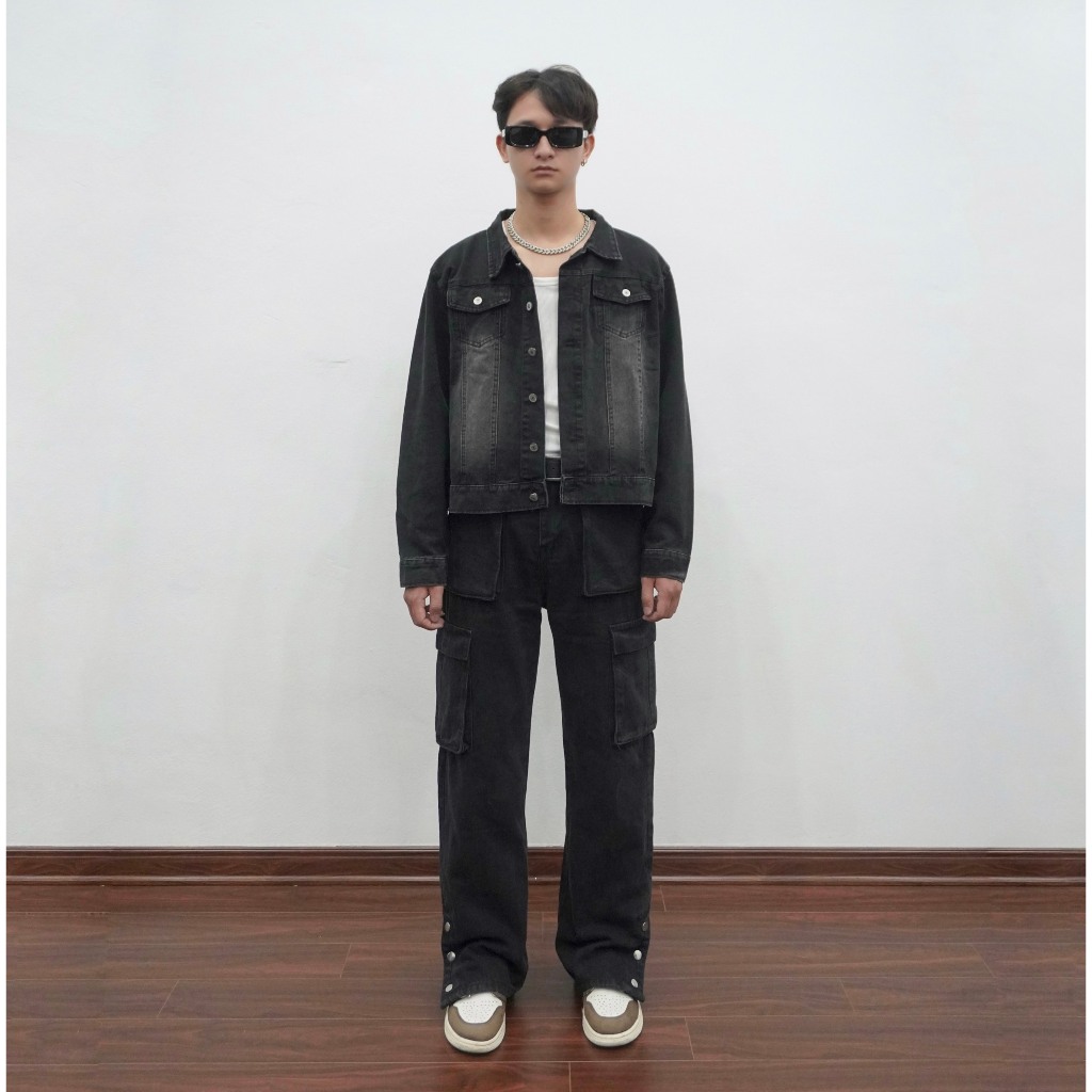 Áo Khoác Jean Denim Wash Boxy Tiệm Nhà SƠN