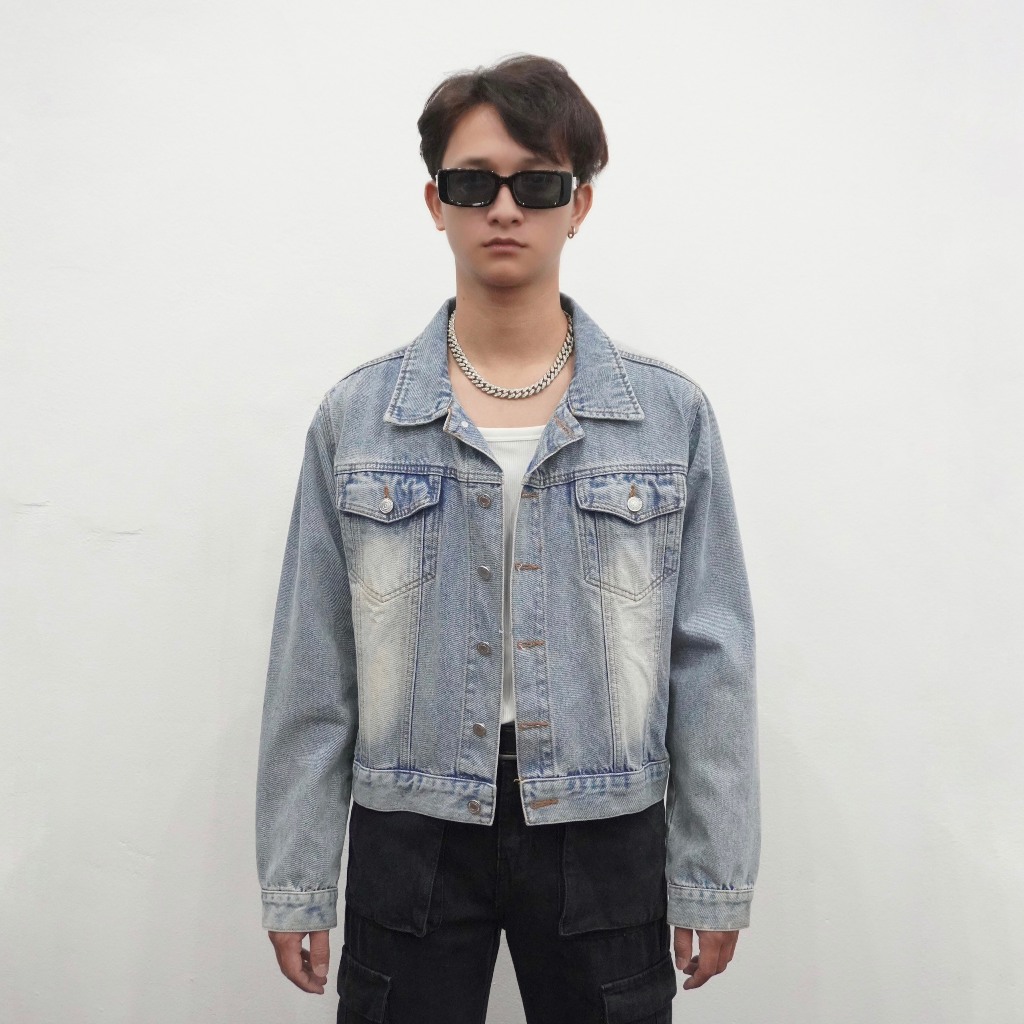 Áo Khoác Jean Denim Wash Boxy Tiệm Nhà SƠN
