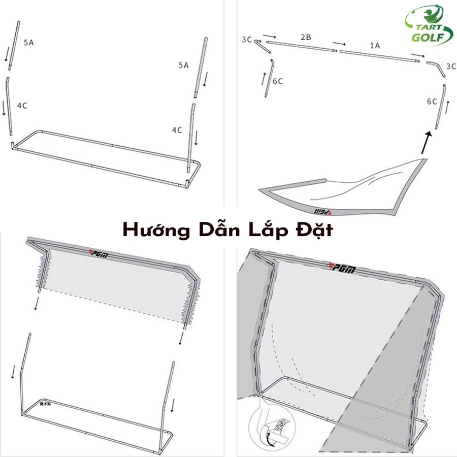 Lưới Tập Golf, Lưới Tập Swing PGM, Lưới Tập Golf Tại Nhà, Tại Văn Phòng, Lưới Golf Khung Sắt Chắc Chắn, Bền Bỉ