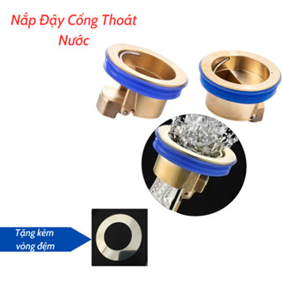 Nắp Đậy Cống Thoát Nước Cho Sàn Nhà Bếp, Nhà Tắm, Ngăn Mùi Hôi, Chống Côn Trùng Bằng Đồng - Tặng Kèm Vòng Đệm