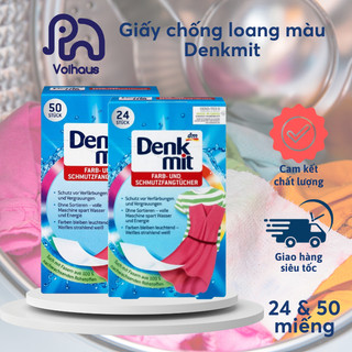 GIẤY GIẶT CHỐNG PHAI, HÚT MÀU QUẦN ÁO DENKMIT 24 VA 50 TỜ - HÀNG ĐỨC