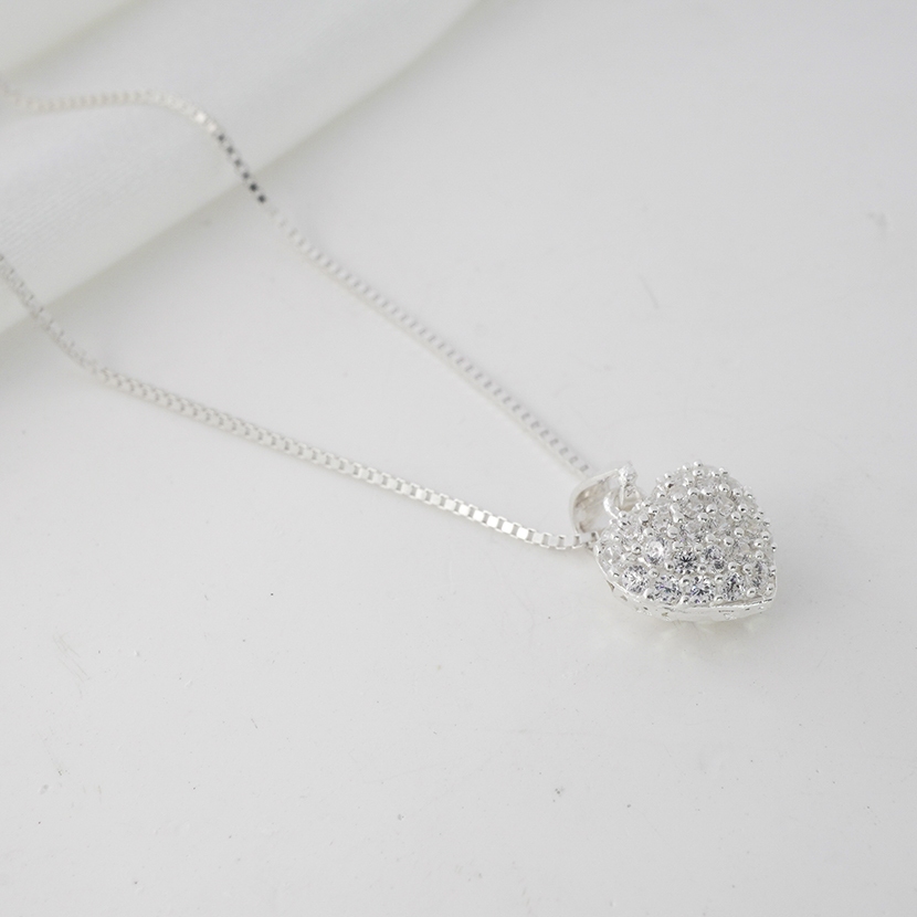 Dây chuyền bạc nữ CDE Sparking Silver Winter Heart Necklace CDE6152SV - Dây chuyền bạc ta