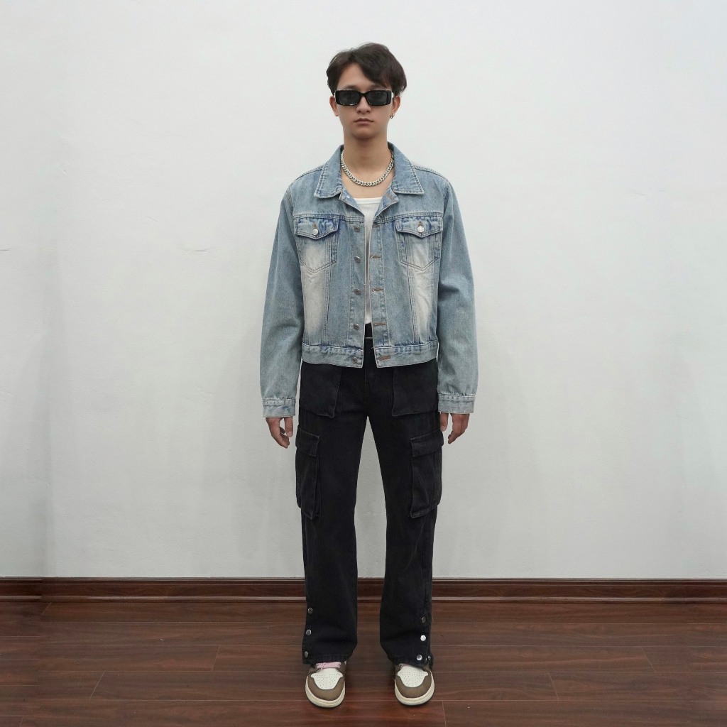 Áo Khoác Jean Denim Wash Boxy Tiệm Nhà SƠN
