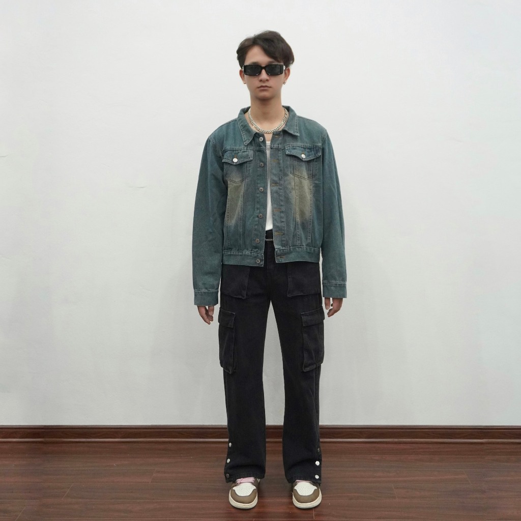 Áo Khoác Jean Denim Wash Boxy Tiệm Nhà SƠN