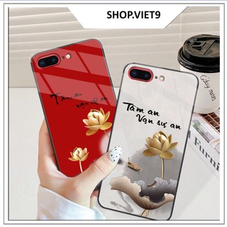 ỐP mặt kính cường lực cao cấp in 3D IPHONE 6/6s/6 Plus/6s Plus/7/8/SE/7 Plus/8 Plus, ỐP điện thoại in hình hoa sen tâm a