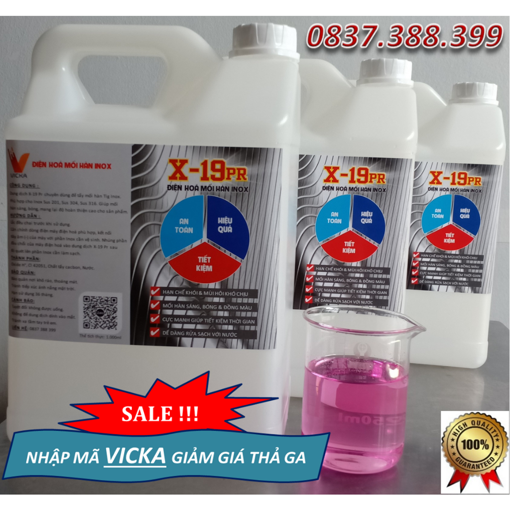 1 Lít dung dịch tẩy mối hàn - Đánh bóng Inox điện hóa X-19 Pr