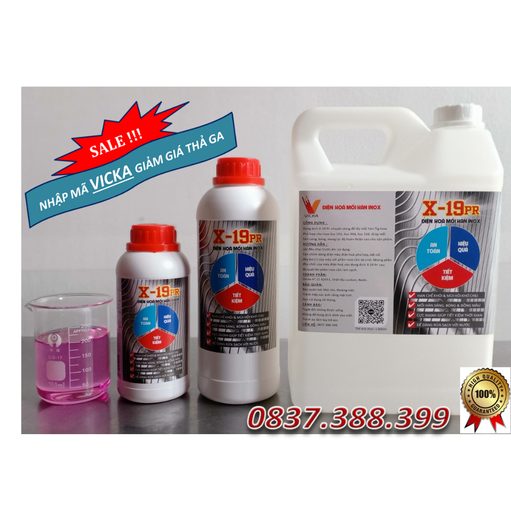 1 Lít dung dịch tẩy mối hàn - Đánh bóng Inox điện hóa X-19 Pr