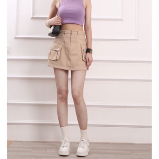Chân váy kaki túi hộp basic gấu thường CP63, CT JEANS