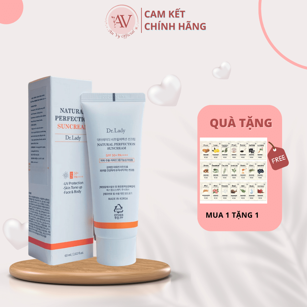 Kem Chống Nắng Nâng Tone Vật Lý Dr. Lady Suncream Dưỡng Trắng Da, Chống Tia UV UVA, UVB, Kiềm Dầu 60ml