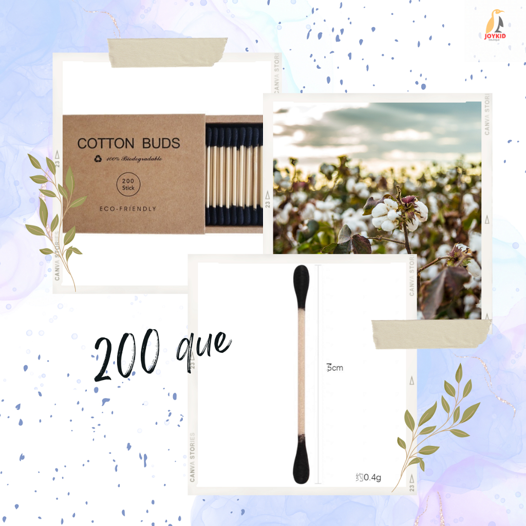 Tăm bông đen Joyeer trang điểm/tẩy trang/ngoáy tai 200/500 que