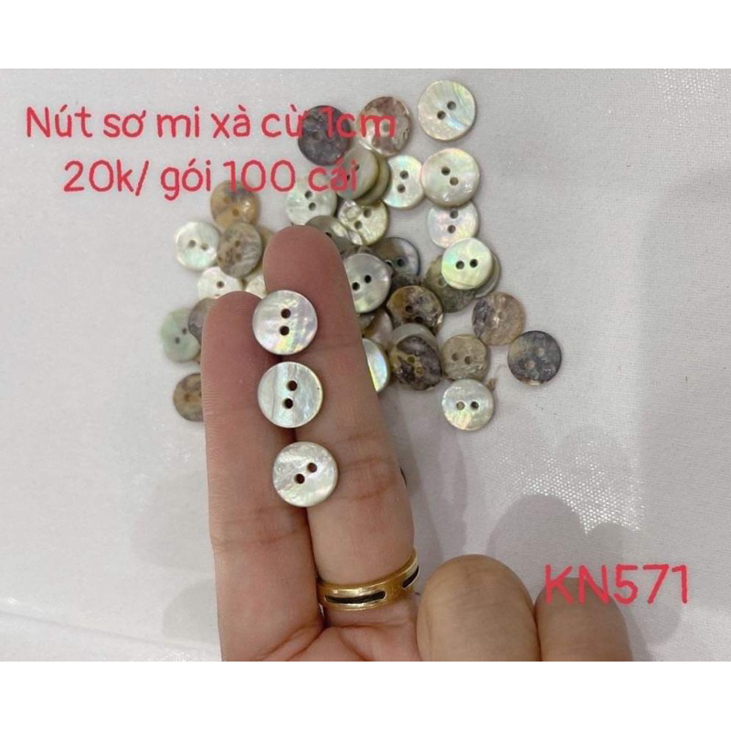 Nút sơ mi xà cừ 1 cm  - mã KN571