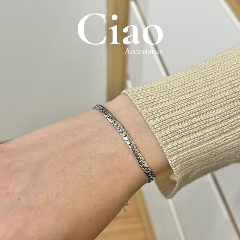 [HOẢ TỐC 1H] Vòng tay titan không gỉ thiết kế trendy bản xích Kansang Ciao Accessories