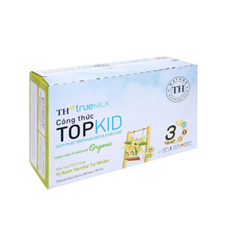 Thùng 48 hộp sữa tươi tiệt trùng TH true milk công thức TOPKID vị vanilla tự nhiên 180ml