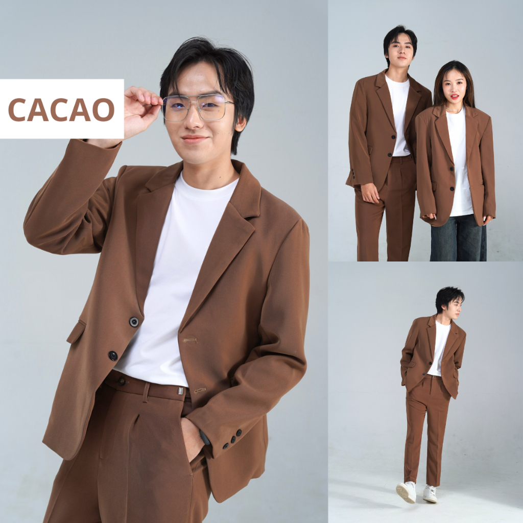 Áo khoác blazer nam nữ BAETON có đệm vai cao cấp chất liệu arims độc quyền dày dặn, form chuẩn Hàn Quốc - B01