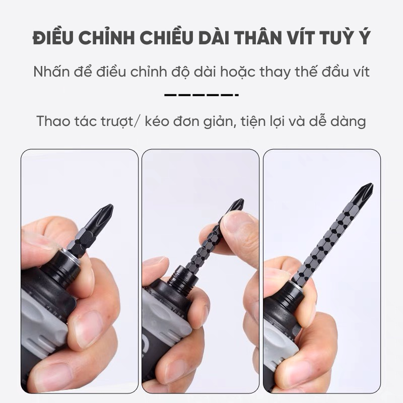 Tua Vít Trợ Lực Đảo Chiều Có Nam Châm Chất Liệu Thép CR-V Bền Bỉ