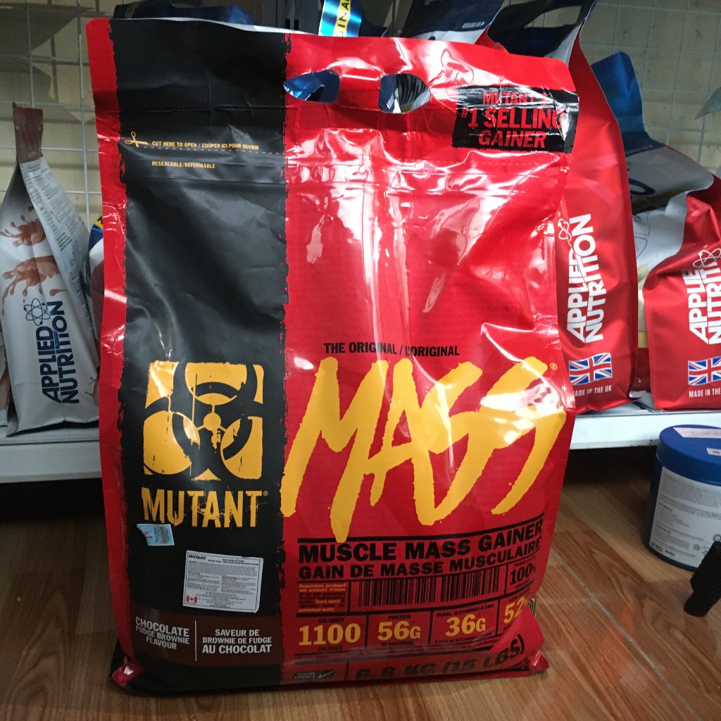 Sữa tăng cân Mass Mutant 15Lbs 6,8kg 56g Pro + 36g EAA BCAA Glutamin + 1100 Calories