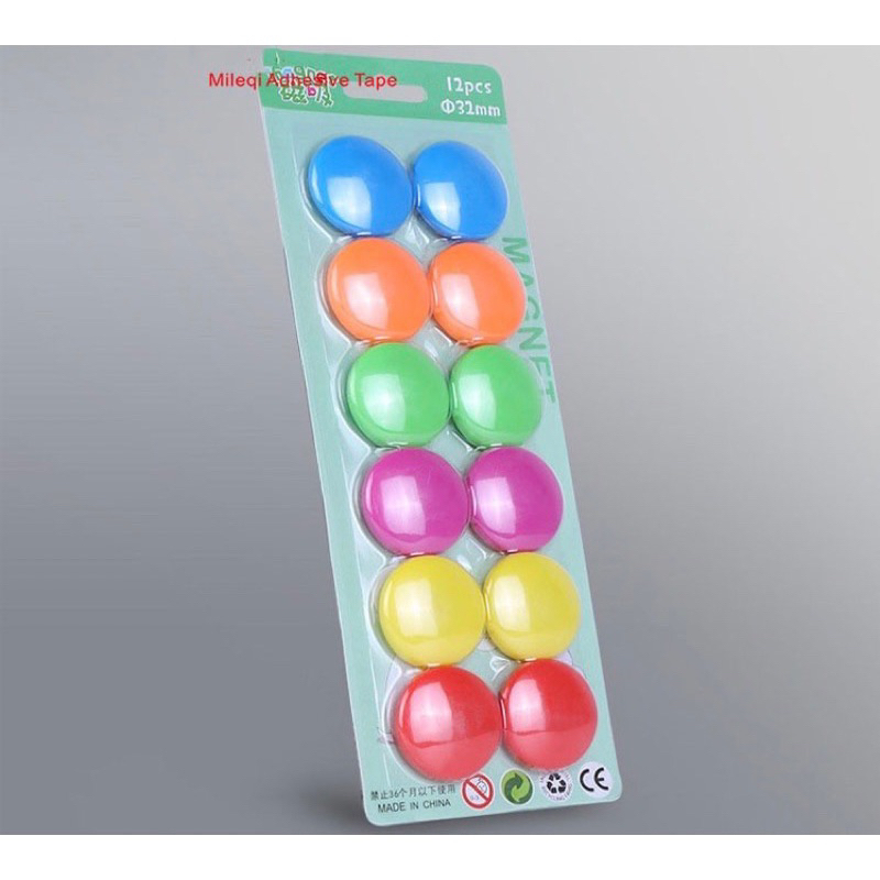 Nam Châm Tròn Vỉ 12 Viên Phụ Kiện Gắn Bảng Từ