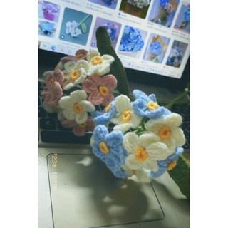 Hoa lưu ly len handmade, hoa handmade, hoa len