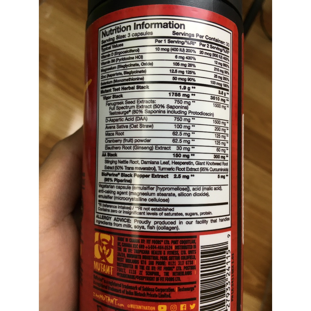 Tăng test tăng sức mạnh MUTANT TEST 90 Viên