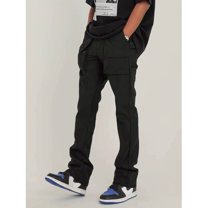 Quần vải nam ống loe thiết kế túi pocket phong cách basic, grunge, cozy Brokeboiz