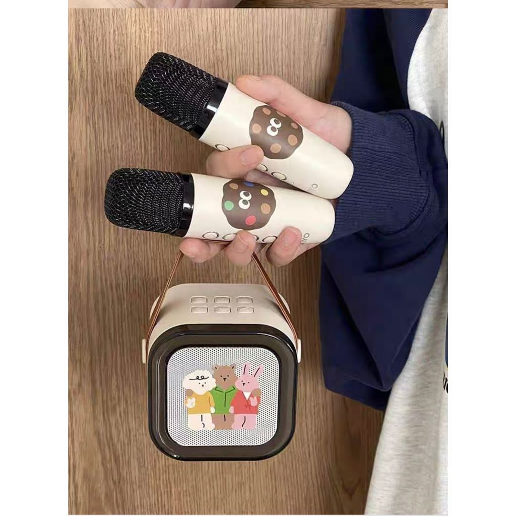 Loa Bluetooth Micro Karaoke K12 Mini Karaoke Loa Bluetooth Loa kèm micro không dây Dung lượng loa lớn, siêu chuẩn Bass