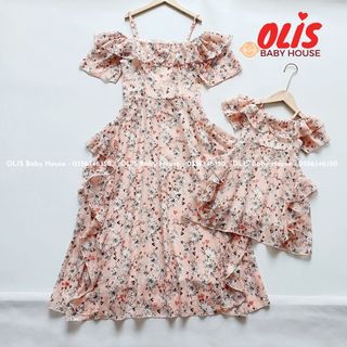 Đầm công chúa cho bé gái và mẹ olis baby house, đầm cho bé gái sơ sinh, đầm đầy tháng cho bé gái