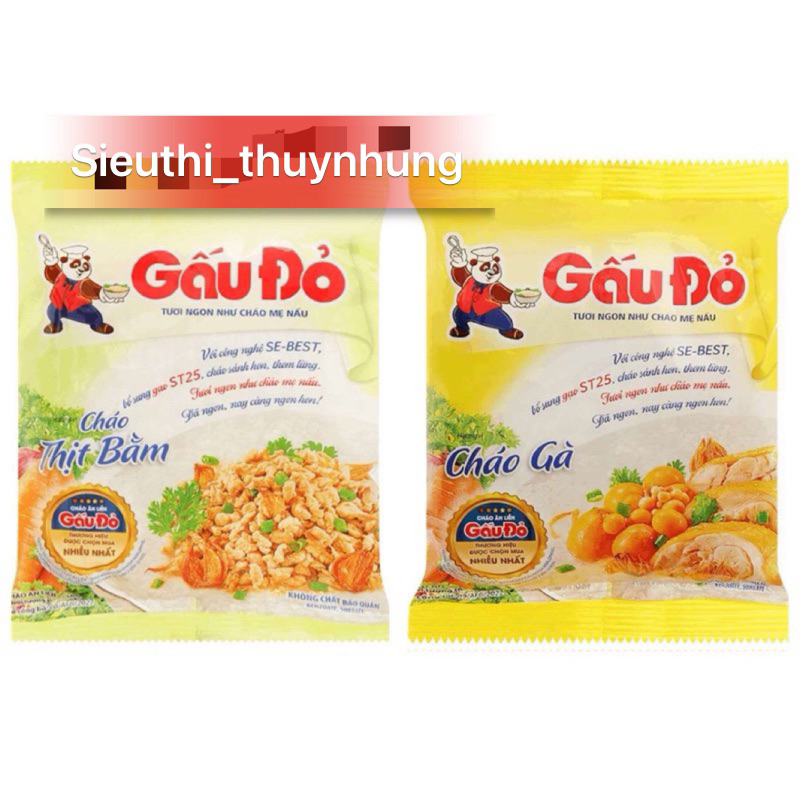 Combo 10 Gói Cháo Gấu Đỏ Ăn Liền Gói 50g x 10 gói