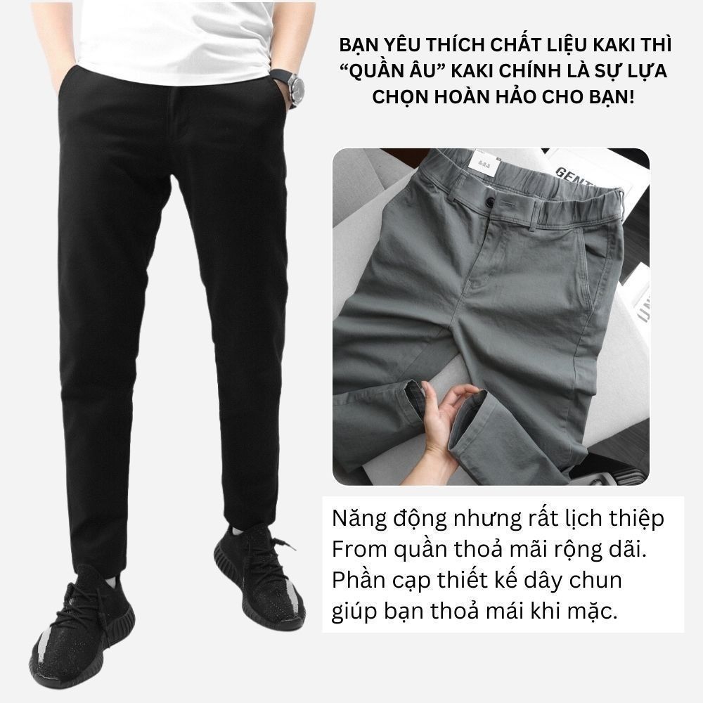 Quần Kaki Nam Ống Suông GOZIN.SHOP chất liệu kaki cotton co giãn thoáng mát thấm hút mồ hôi tốt nên mặc rất thoải mái