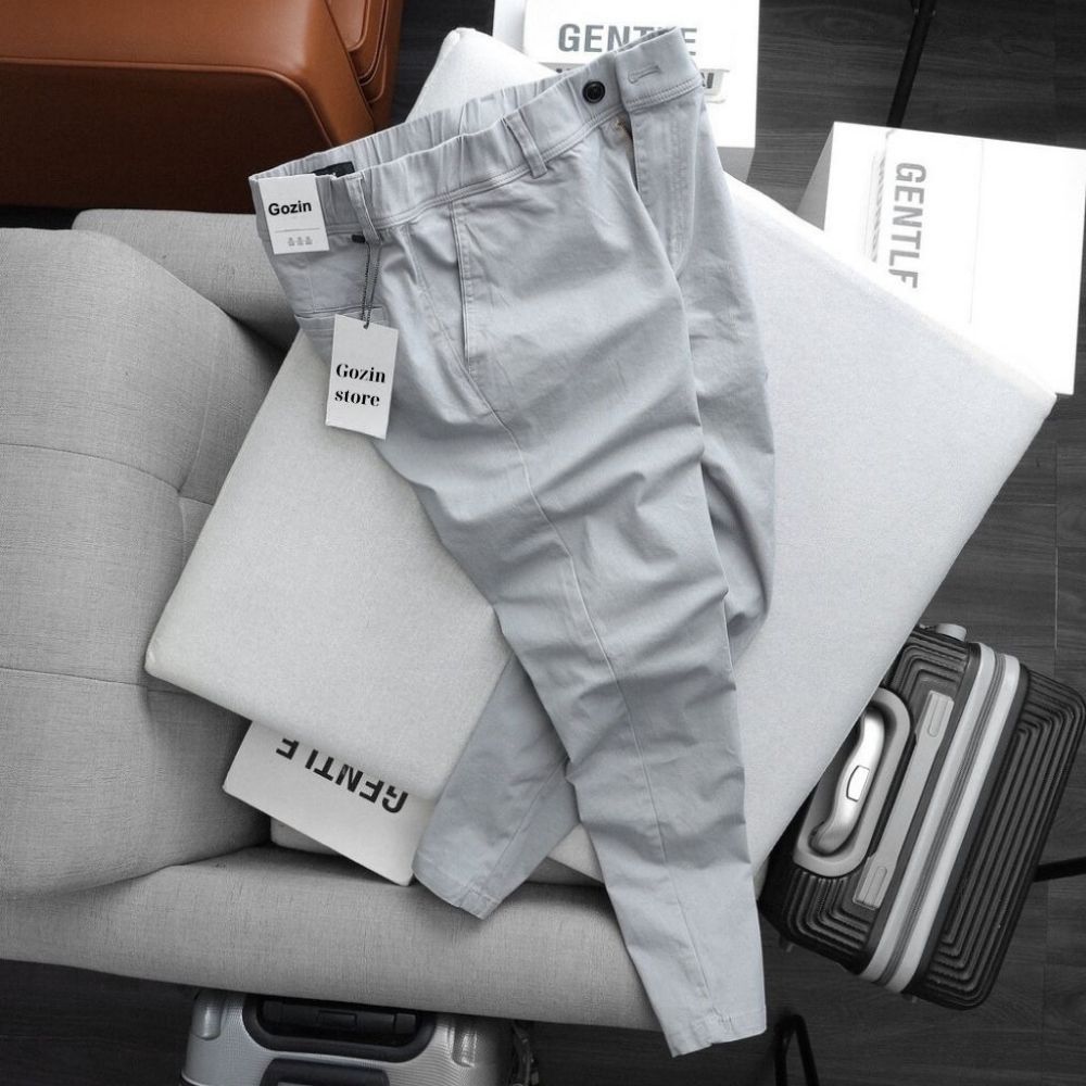 Quần Kaki Nam Ống Suông GOZIN.SHOP chất liệu kaki cotton co giãn thoáng mát thấm hút mồ hôi tốt nên mặc rất thoải mái