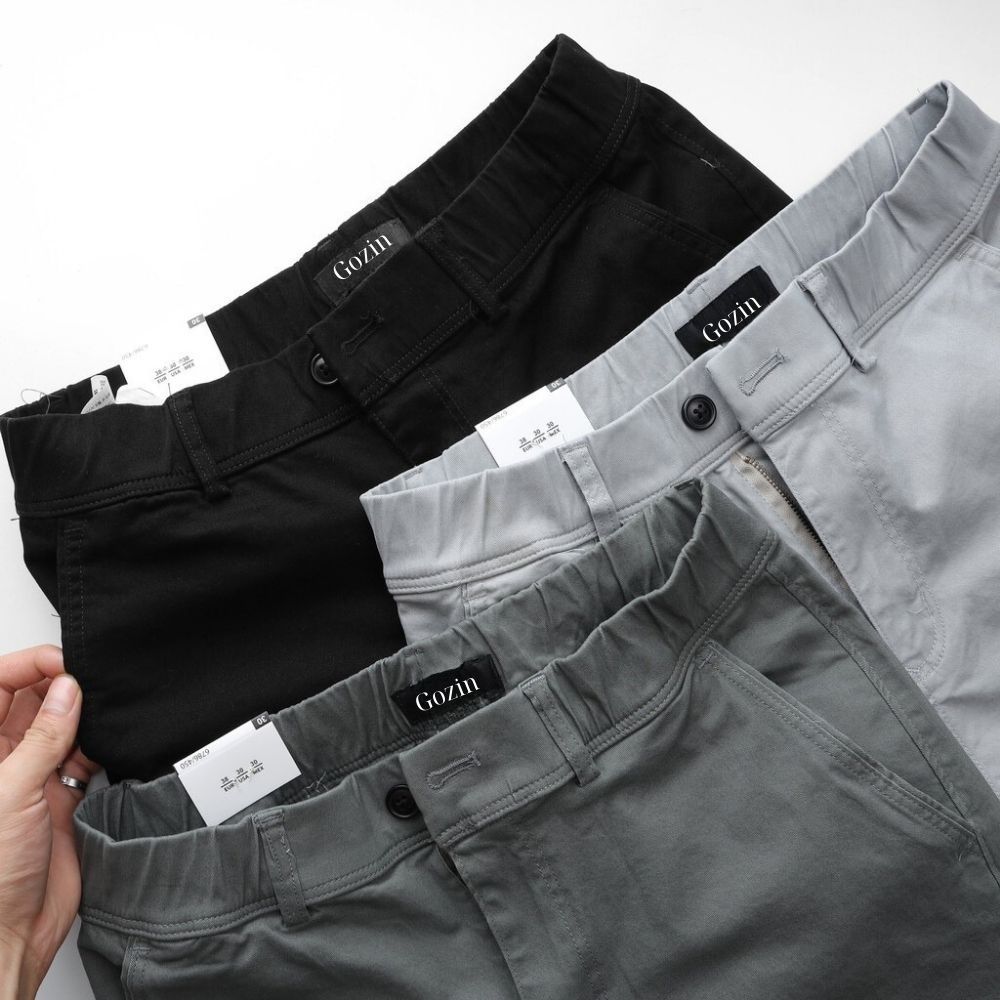 Quần Kaki Nam Ống Suông GOZIN.SHOP chất liệu kaki cotton co giãn thoáng mát thấm hút mồ hôi tốt nên mặc rất thoải mái
