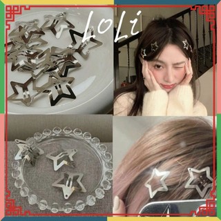 Sét 5 kẹp tóc kim loại hình ngôi sao 5 cánh dễ thương