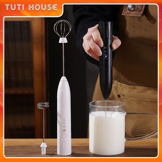 Máy đánh trứng sữa, tạo bọt cafe cầm tay mini tích điện 3 tốc độ tiện lợi