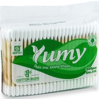 Tăm bông Yumy người lớn, trẻ em túi 100 chiếc - Chính hãng.