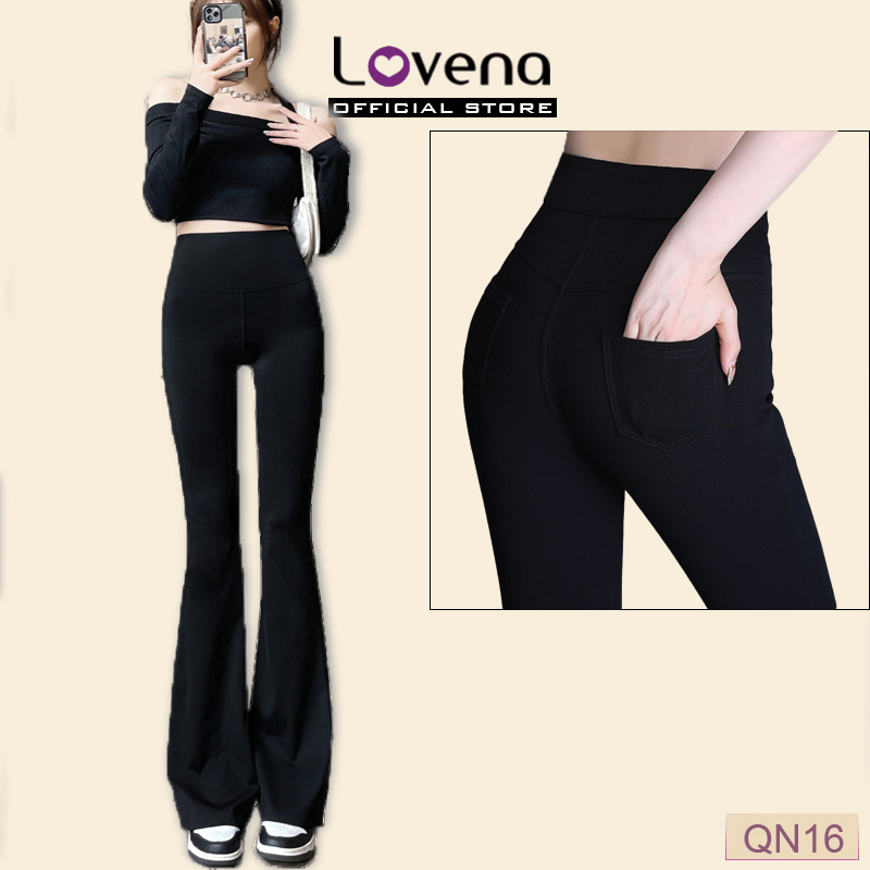 Legging Lông Loe UMI Thời Trang LOVENA - Ống Rộng, 2 Túi Hậu Mềm Mại QN16