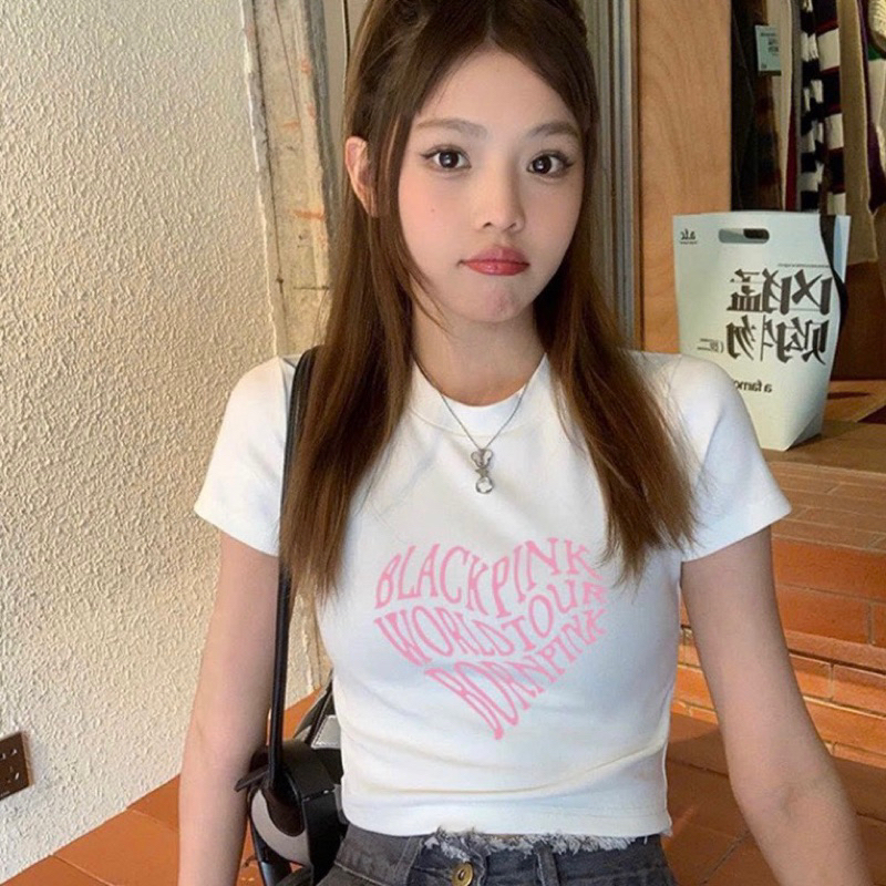 Áo crotop ôm, Áo croptop BlackPink 2 màu nổi bật hack dáng, crotop, áo crotop tay ngắn