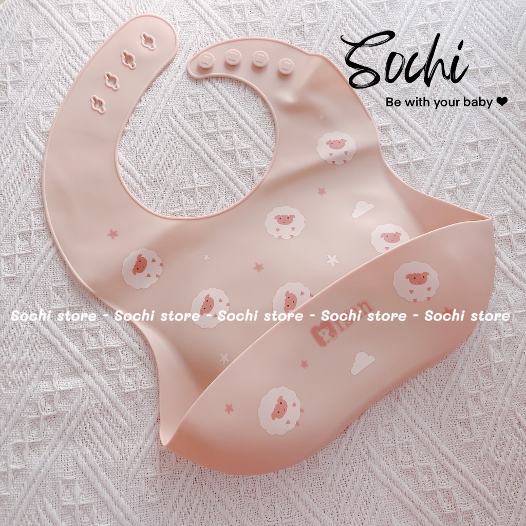 Yếm máng silicone siêu mềm phong cách Hàn Quốc cho bé