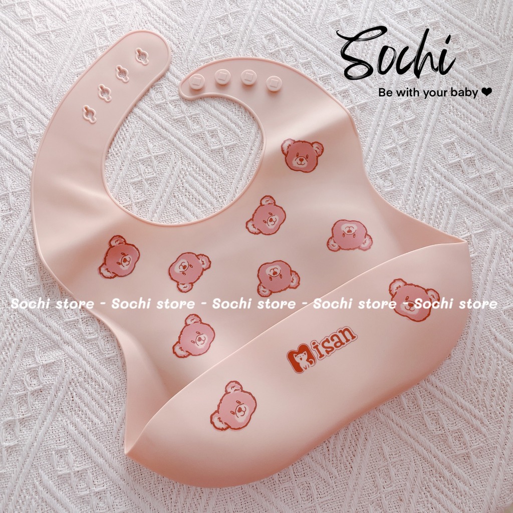 Yếm máng silicone siêu mềm phong cách Hàn Quốc cho bé